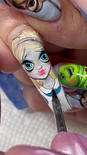 Creepy Cute Alice in Wonderland Nail Art Inspiration