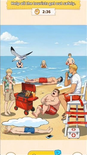 Brain puzzle 3:Beach lifeguard #games #shorts #gaming