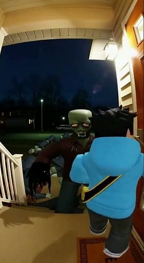 “DOORBELL CAM CAPTURES ROBLOX PLAYER RUNNING FROM ZOMBIE HORDE! (REALISTIC FOOTAGE)