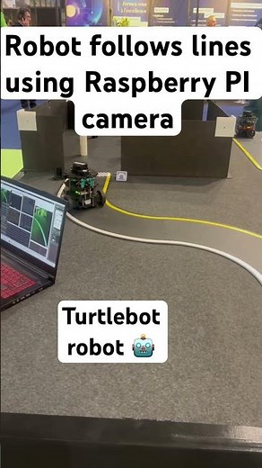 Turtlebot robot follows lines using Raspberry PI camera