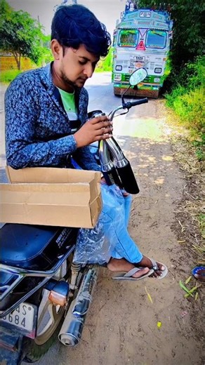 Splendor Super New Exhaust Fitting 🔥😈 | Shorts