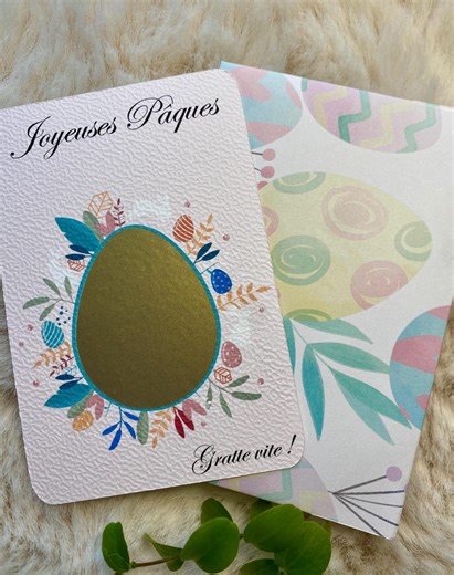 Easter Scratch Card - Pregnancy Announcement - Gift Certificate - Surprise Card - Original Family Announcement - Customizable - Etsy