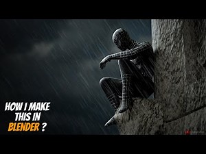 Symbiote Spider-Man in the Rain — Full Scene Made in Blender
