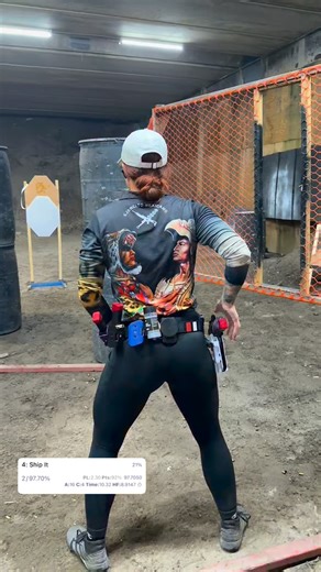 Most shooters started on the low right targets and exit on the no-shoot while moving forward. I chose to start on the no-shoot instead, which let me attack the open targets more aggressively on the move. Since it was a Virginia Count stage, I wanted to eliminate the risk of make-ups on the no-shoot while still maximizing movement and speed on a short course. @scorpion_ammo 124g USPSA Certified 🔥 (use code bgas10) @howitzerclothing viscusi leggings @doublealphaacademy Lynx Belt and Mag Pouches @