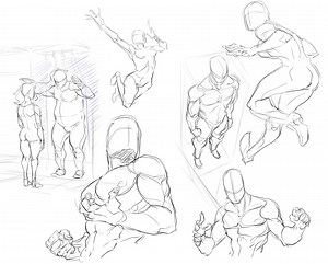 Action Poses Reference Sketch