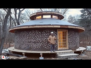 Man Builds WOODEN YURT with Off-Grid Workshop