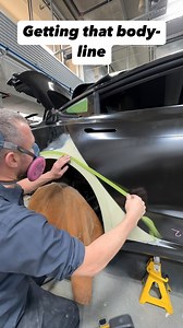 Getting the body line with masking tape & as always guide coat. Off to the paint shop, • #luxurycarrepair #bodyshoplife #autobody #bodyshop #panelbeater #collision #collisioncenter #collisionrepair #autobodyshop #autobodyrepair | Luxury Car Repair