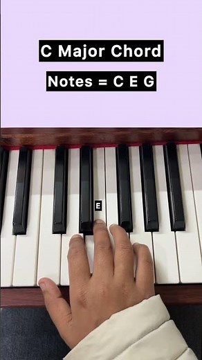 C major chord on piano #easypianotutorial #beginnerpiano