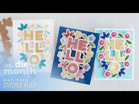 Spellbinders May 2022 Small Die of the Month – Stitched Hello