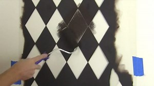 Cutting Edge Stencils – Harlequin Allover Wall Stencil – Reusable Large Diamond Pattern Stencil for Painting Walls – DIY Accent Wall Makeover – Alternative to Wallpaper – Made in USA (Large)