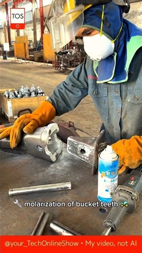 ⚒️ BUCKET TEETH 😲 molarization for perfect fit 💪#crafts #skills #shorts #craftsman #excavator