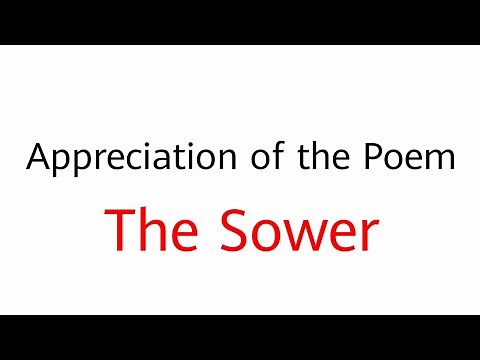 The Sower Poem Appreciation For Exam