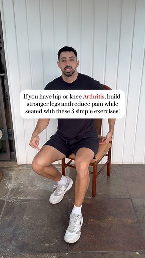 3 Seated Exercises for Hip & Knee OA – Safe & Joint Friendly! Build strength and reduce discomfort without putting stress on your joints. Try these seated moves: 1️⃣ Banded Seated Leg Press 👉 Sit tall in a chair, band around the bottom of one foot. 👉 Press your foot forward, straightening your legs, then slowly return. 👉 1-3 sets of 8-15 reps per side Progression: slowly increase band resistance 2️⃣ Seated Banded Hip Abduction 👉 Sit tall, band around your thighs. 👉 Push knees outward agains