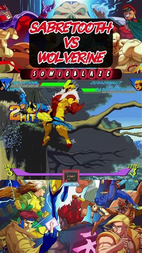 SABRETOOTH destroys WOLVERINE in X-Men vs Street Fighter 🐺🐯