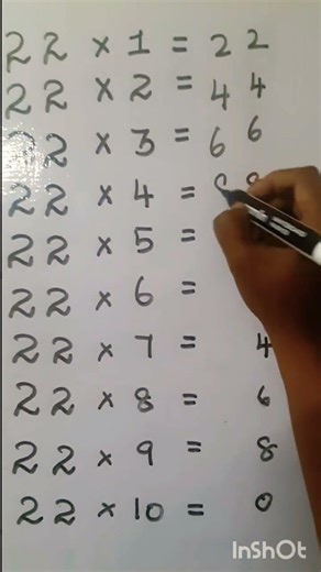 22 times table tricks #maths #22table #timestable #tables #tables2to20 #mathstricks