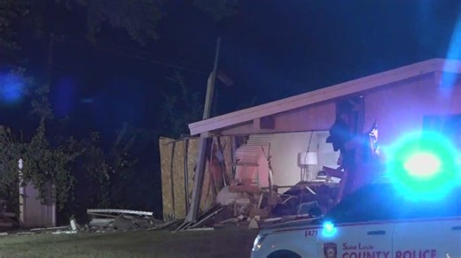 Driver arrested after crashing into 2 homes in north St. Louis County