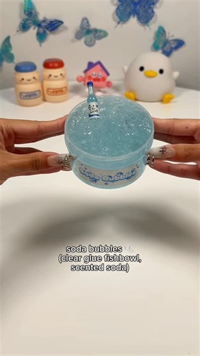 little bean •ᴗ• on Instagram: "isn’t this color just perfect 🙈🩵 @zeninslimes slime from indonesia review! ft. soda bubbles #asmr #satisfying #review #slime #slimeasmr #crunchyslime #dessert"