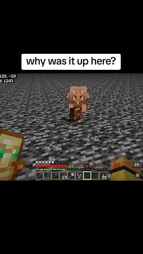 Piglin spawned on nether roof on Bedrock #minecraft #bedrock #glitch #nether #switch #videogames