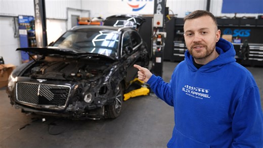 Restoring a damaged Bentley Bentayga SUV