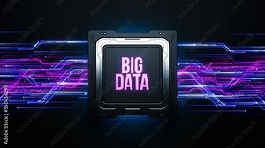 large amount of data . animation on the theme of computer technology with the effect of computing traffic