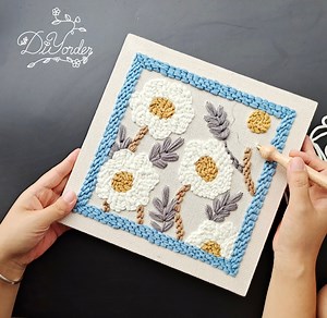 Flower Punch Needle Kit: Beginner DIY Craft, Wall Decor - Etsy