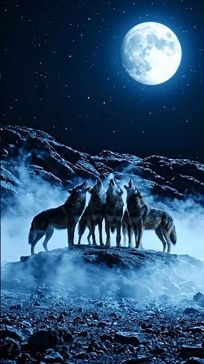 Epic Wolves Howling Sound | Full Moon Night Wildlife Short