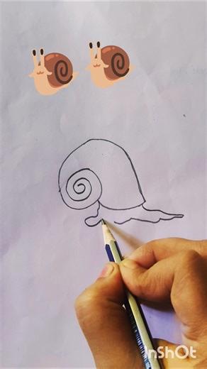 how to draw a snail easy 🐌 step by step #art