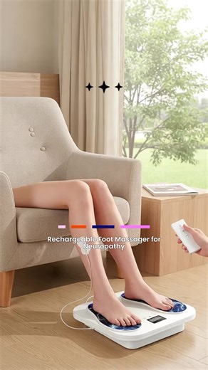 EaseZen Foot Massager for Neuropathy, Rechargeable TENS EMS Foot Stimulator with 10 Modes 20 Intensities, Feet Circulation Stimulator for Neuropathy, Plantar Fasciitis, Gifts for Mom Dad#GiftedInLove