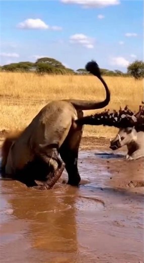Lion Poops on Warthog by Accident!