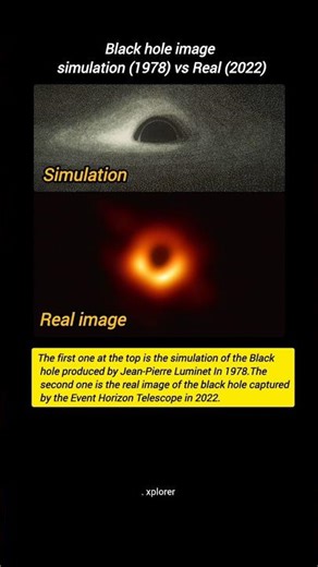 #Black hole image simulation (1978) vs Real (2022)#blackhole#space#shortsfeed#shorts#thenvsnow