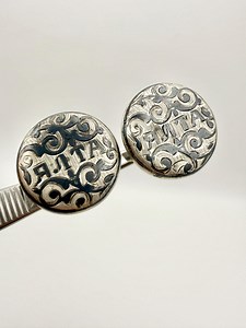 Antique 84 Silver Cufflinks With Engraving and Blackening - Etsy Canada