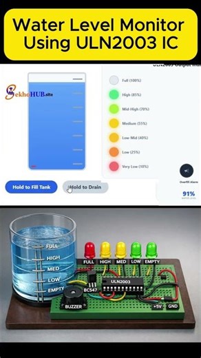 Build a Water Level Monitor using ULN2003 IC. Full details: sekhohub.site👍 Like | 💬 | 🔔 Subscribe