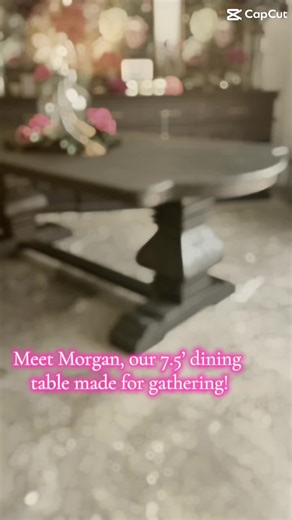 Meet Morgan— the dining table that effortlessly blends sculptural beauty with everyday function. Stretching a grand 7.5' feet long, Morgan is made for gathering — the kind of table that brings everyone together and somehow makes even pizza night feel elegant. Her rounded designer tabletop softens her bold silhouette, giving off a perfectly balanced look that’s equal parts refined and inviting. But let’s be honest — it’s that along with her hand-carved double pedestal base that steals the spotlig