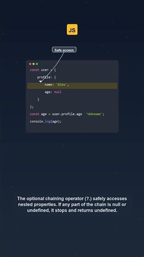 **JavaScript's Optional Chaining with Nullish Coalescing** | Javascript Tutorial #Shorts