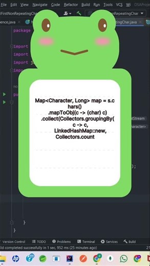 Find First Non-Repeating Character Using Java Streams 🔥 | Java Interview Question #coding #java