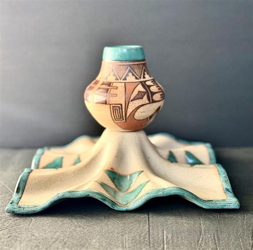 Vintage Navajo Pottery TL Slonaker Vase, Signed Native American Sculpture - Etsy