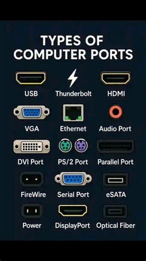 Shivam Computer on Instagram: "Types of Computer Port #reels #trending #shivamcomputergyan"