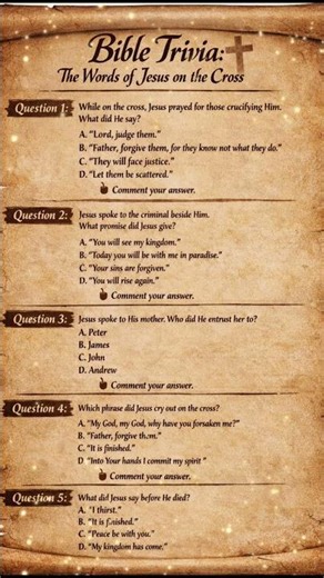 Bible Trivia: The Words Jesus Spoke on the Cross | Can You Get All 5 Right?