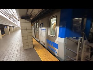 New York, New York - PATH Train Arriving at the Christopher Street Station