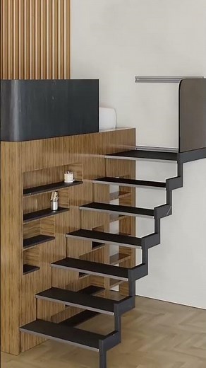 Genius DIY Folding Attic Ladder🪜Hidden Mezzanine Stairs Design 2025 – TutoNest #homedesign #shorts