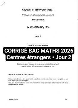 2026 Baccalaureate Maths Exam Answer Key - Foreign Centers - Day 2 | Final Year Specialization