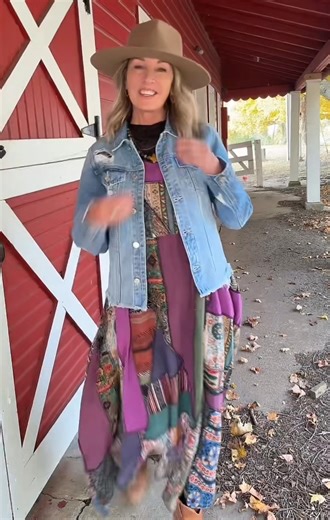 ✨ Twirl-worthy totally timeless ✨ This patchwork maxi brings all the vintage soul and free-spirited charm — layered up with a denim jacket and your favorite boots for that downhome boho vibe 🤎 Whether you’re barn-side or brunchin’, this look is pure Farm Girl magic 🌾 👉https://farmgirlsfancyfrills.com/products/parade-of-patches-cotton-maxi-dress #FarmGirlsFancyFrills #BohoBarnStyle #PatchworkPerfection #FarmGirlFashion | Farm Girls Fancy Frills Boutique