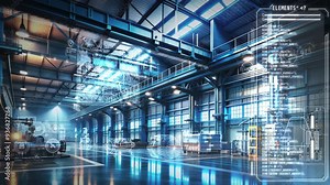 Animation depicting the concept of automated and digitalized production. Stock Video