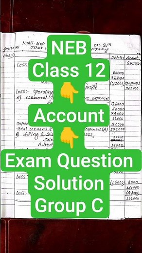Class 12 Account Question Solution Paper 2081 Solution , Group 'C' #viralvideo#viralshorts #trending