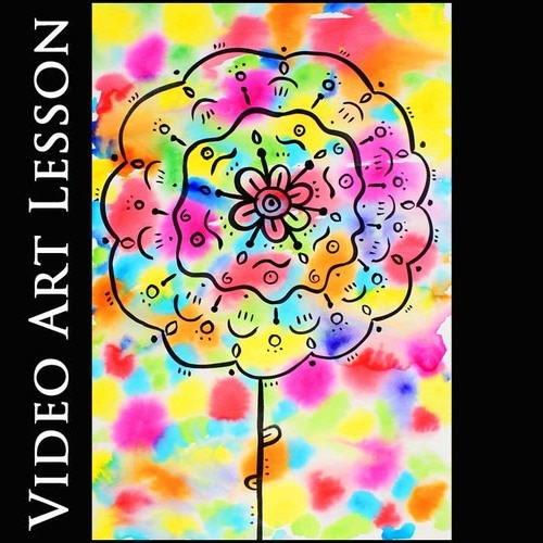 BIG FLOWER Art Lesson | SPRING GARDEN Watercolor Painting & Pattern Project