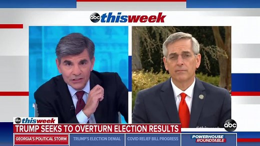 “Yeah, sad but true ... I’m a conservative Republican and I’m disappointed, but those are the results,” Sec. of State Brad Raffensperger tells ABC News' George Stephanopoulos when asked if there’s no doubt in his mind that President Trump lost the state of Georgia. https://abcn.ws/3qyFo3y | ABC News Politics