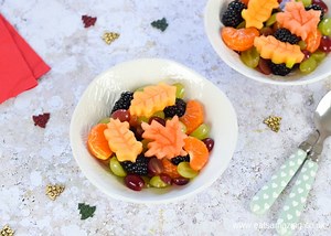 Autumn Fruit Salad Recipe with Edible Autumn Leaves