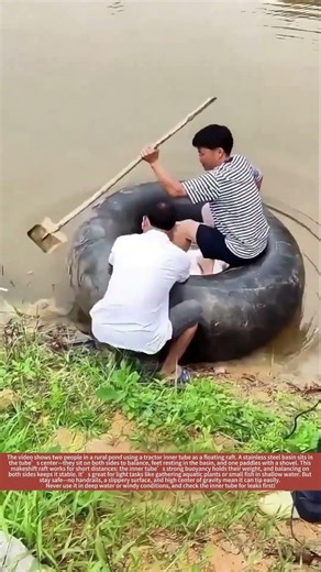 ⚠️Rural Pond Hack : Tractor Inner Tube Raft with Shovel Paddle