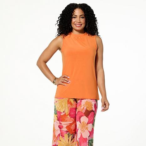 "As Is " Antthony Sleeveless Shirred Neck Halter Tank Top | HSN