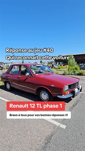Renault 12 TL phase 1, la berline française qui a traversé les générations, simple, robuste, économique… c’était la voiture de tous les jours dans les années 70, du confort, et un style vintage qui revient à la mode. Elle n'a peut-être pas la puissance d’une sportive, mais elle a une vraie personnalité. Aujourd’hui, c’est plus qu’une voiture, c’est un morceau d’histoire sur 4 roues. Réponse au jeu 40 Qui reconnait cette voiture ? Bravo à tous pour vos bonnes réponses !!! #renault #renault12 #cla